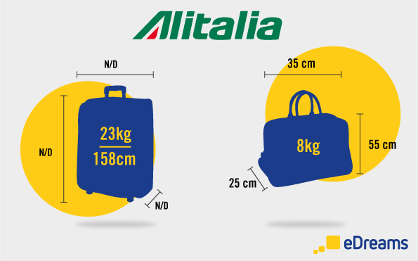 Alitalia: Dimensioni bagaglio a mano e bagaglio da stiva